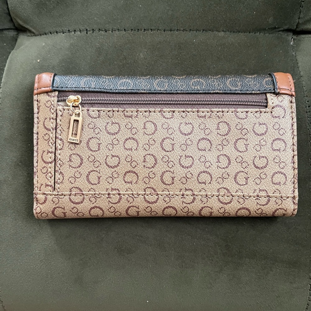 GUESS Signature Brown and Tan Wallet - Picture 2 of 5